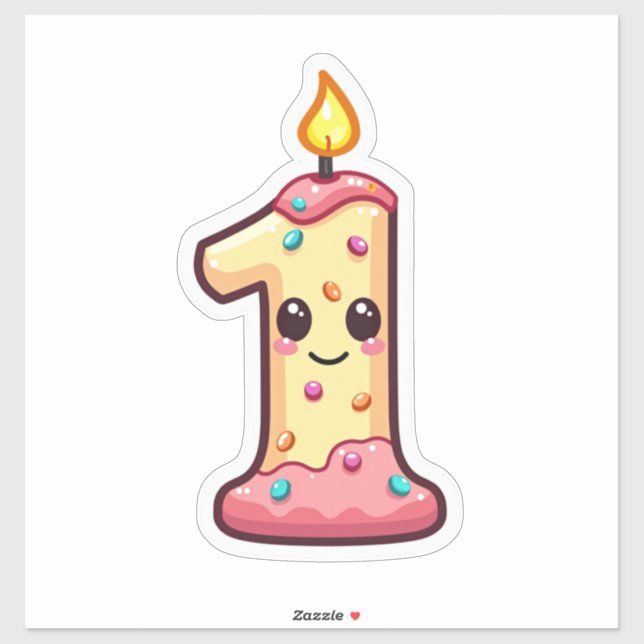 Pegatina 1.ᵉʳ cumpleaños (Hoja)