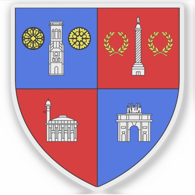 Pegatina 1.ᵉʳ distrito de París - Louvre (Anverso)