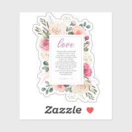 Pegatina 1 Corintios 13:4-8 El amor nunca falla