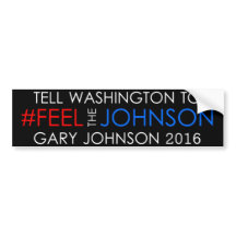 Pegatina 2016 de Gary Johnson del #feelthejohnson