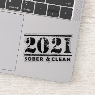 Pegatina 2021 Sober y Recuperación Limpia Sobriedad Fomento
