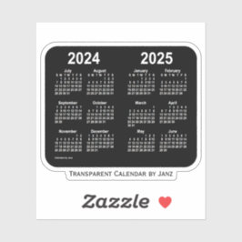 Pegatina 2024-2025 Calendario transparente para neones, por