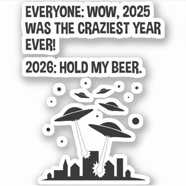Pegatina 2026 Agárrame la cerveza (Anverso)