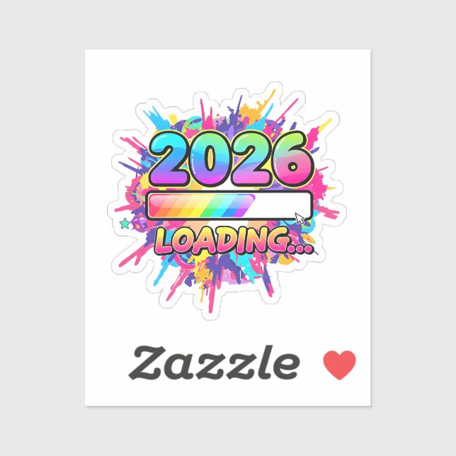 Pegatina 2026 Loading... Progress Bar Sticker (Hoja)