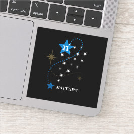 Pegatina 21 años azul y negro personalizado