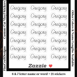 Pegatina 21 Custom Modern 6/7 Letters Name Word Black