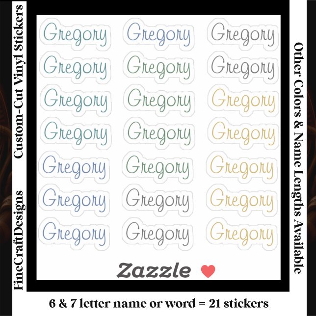 Pegatina 21 Custom Modern 6/7 Letters Name Word Neutral  (Subido por el creador)