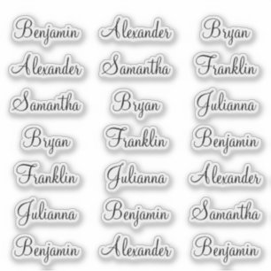 Pegatina 21 Nombres De Invitados Caligrafía Elegante Modern