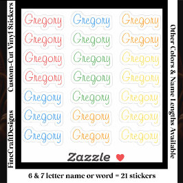 Pegatina 21 Personalizadas Modernas Letras 6/7 Nombre Palab