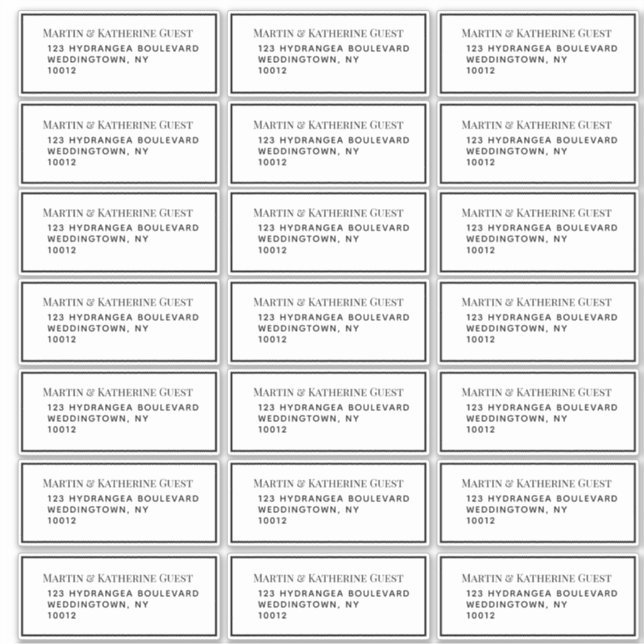 Pegatina 21 Plantilla de dirección de invitado Cada negro d (Anverso)