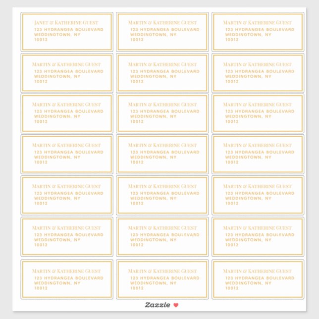 Pegatina 21 Plantilla de dirección de invitado Cada oro de  (Hoja)