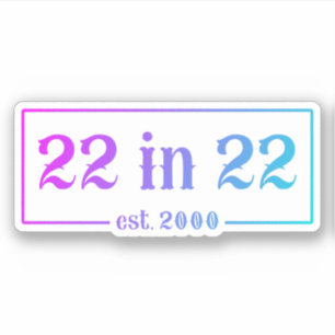 Pegatina 22.º cumpleaños 22 EN el 22 resto del gradiente 20
