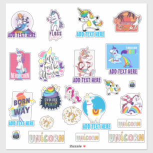 Pegatina 22 x Emoji de Kawaii Dab en forma de Funny UNICORN