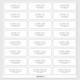 Pegatina 24 Individual Wedding Guest Address Labels