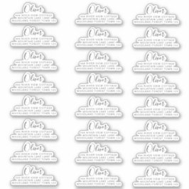 Pegatina 24 x Dirección de devolución Firma clásica Blanco