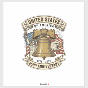 Pegatina 250º Aniversario de Estados Unidos Vector Patrióti