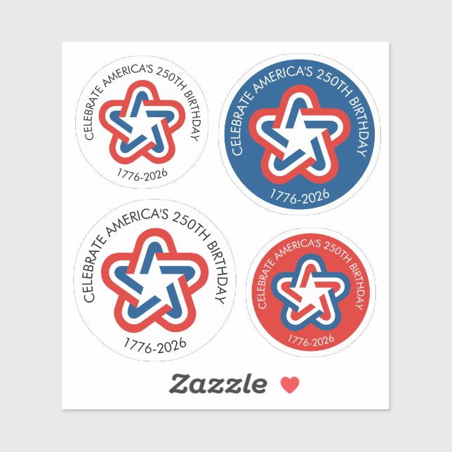 Pegatina 250° cumpleaños de Estados Unidos - 1776-2026 Estr (Hoja)