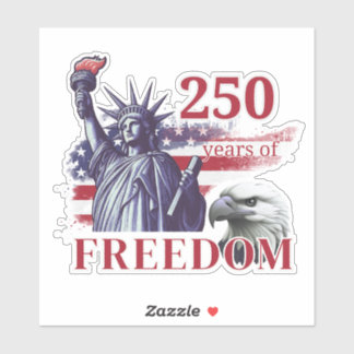 Pegatina 250th Anniversary USA Flag Liberty Eagle Freedom