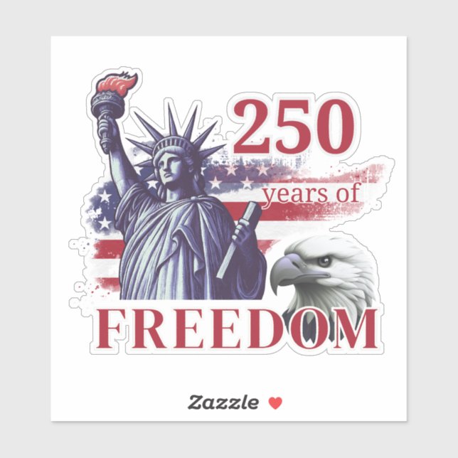 Pegatina 250th Anniversary USA Flag Liberty Eagle Freedom (Hoja)