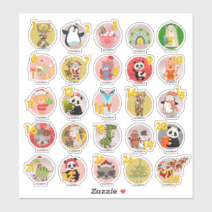 Pegatina 25 CALENDARIO ADVENT personalizado Goody Bag con e