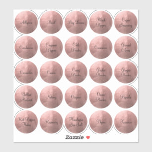 Pegatina 25 Círculo de especias negro y oro rosa