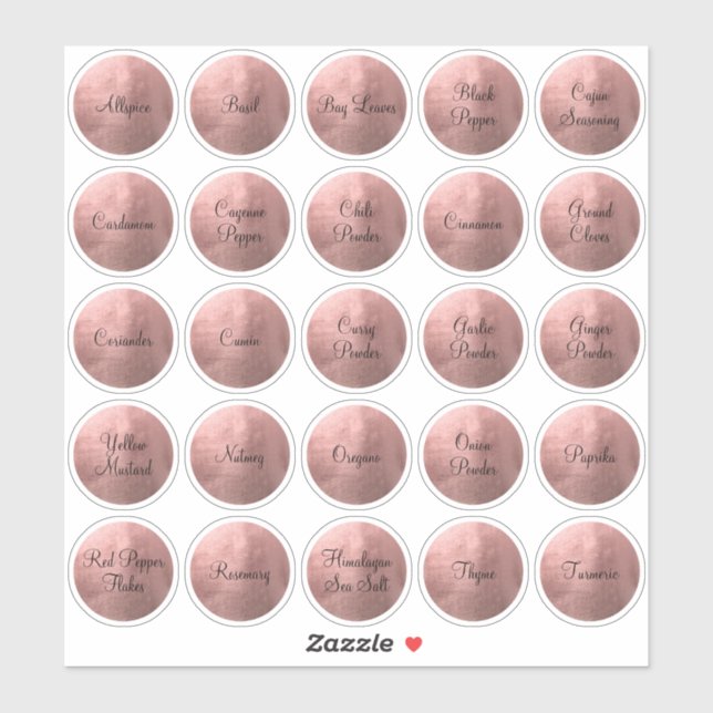 Pegatina 25 Círculo de oro negro y Rosa (Hoja)