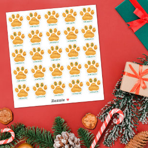 Pegatina 25 Días Personalizados de Diciembre Huella de Perr
