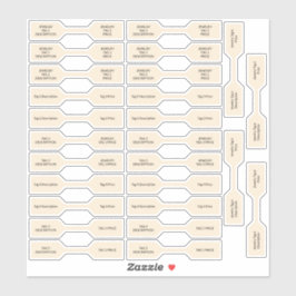 Pegatina 26 Joyería Tags Pale Gold Personalizado-Cortar Bar