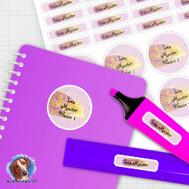 Pegatina 26 Namensaufkleber Pinselstrich Lila - Glitzer |