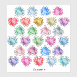 Pegatina 27 Corazón de acuarela Gemstone Scrapbooking color