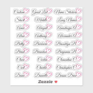 Pegatina 27 Nombres de lista de invitados personalizados Co