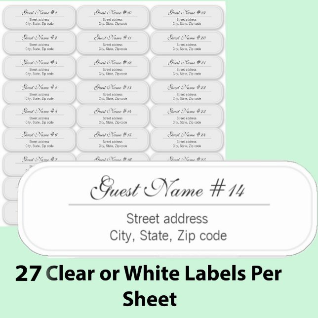 Pegatina 27 Wedding Guest Custom Clear or White Address  (Subido por el creador)
