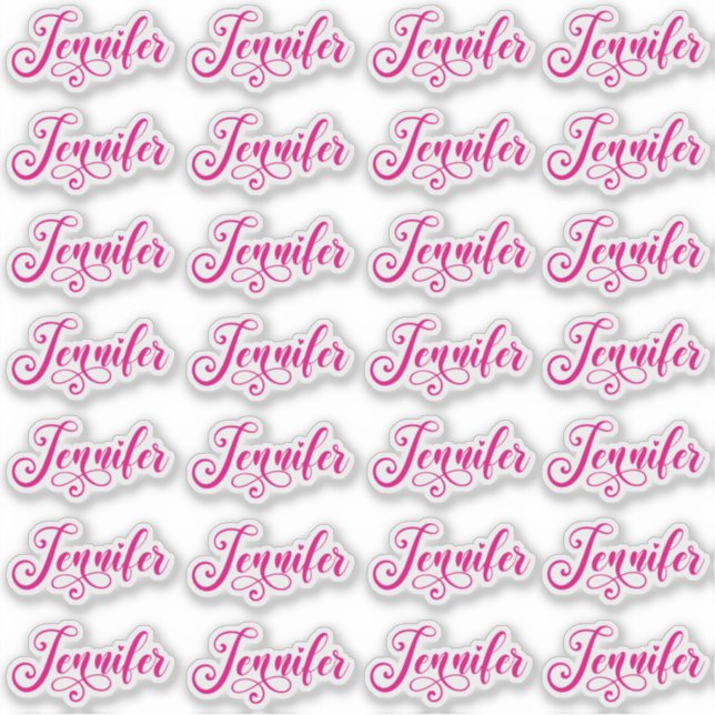 Pegatina 28 Decorativas Jennifer Rosa Brillante (Anverso)