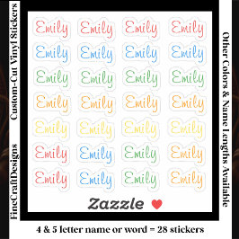 Pegatina 28 Personalizadas Modernas Letras 4/5 Nombre Palab