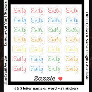 Pegatina 28 Personalizadas Modernas Letras 4/5 Nombre Palab