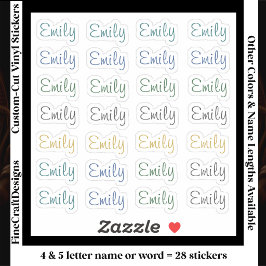 Pegatina 28 Personalizadas Modernas Letras 4/5 Nombre Palab