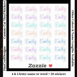Pegatina 28 Personalizadas Modernas Letras 4/5 Nombre Palab