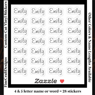 Pegatina 28 Personalizadas Modernas Letras 4/5 Nombre Palab