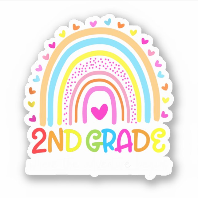 Pegatina 2.º Arcoiris Donde Comienza La Aventura (Anverso)