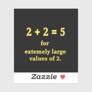 Pegatina 2 + 2 = 5 Chiste de matemáticas divertidas