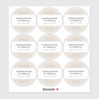 Pegatina 2.5 inch Round Candle Business Tin Sticker Labels