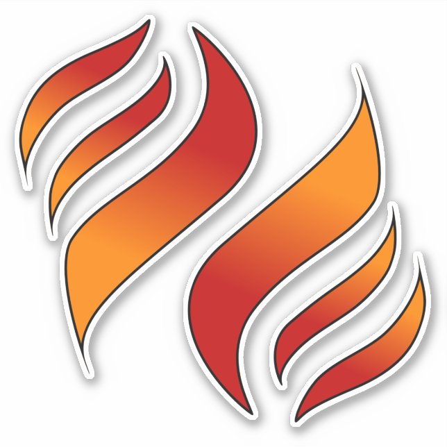Pegatina 2 Lenguas de fuego o llamas (hacia la izquierda) (Anverso)