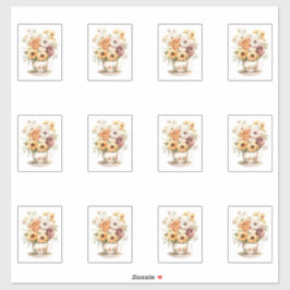 Pegatina 2 Taza de Flores