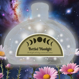 Pegatina 2" x 4" Semi Circle Moon Potion Frascos