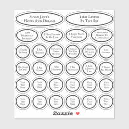 Pegatina 30 Afirmaciones Por Amor Y Abundancia Blanco