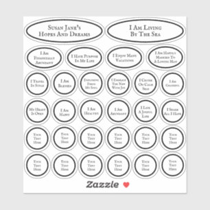 Pegatina 30 Afirmaciones Por Amor Y Abundancia Blanco