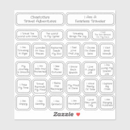 Pegatina 30 Black And White Travel Affirmation Square