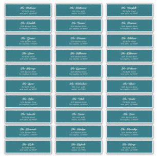 Pegatina 30 dirección individual de sobre de invitado de cr