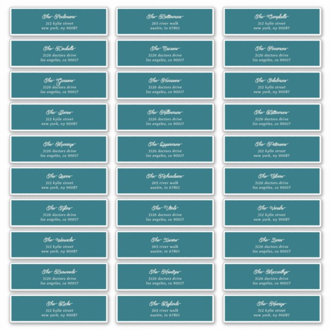 Pegatina 30 dirección individual de sobre de invitado de cr (Anverso)