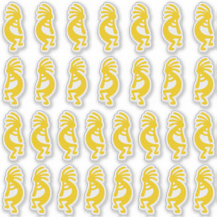 Pegatina 30 Formas Kokopelli de oro modernas